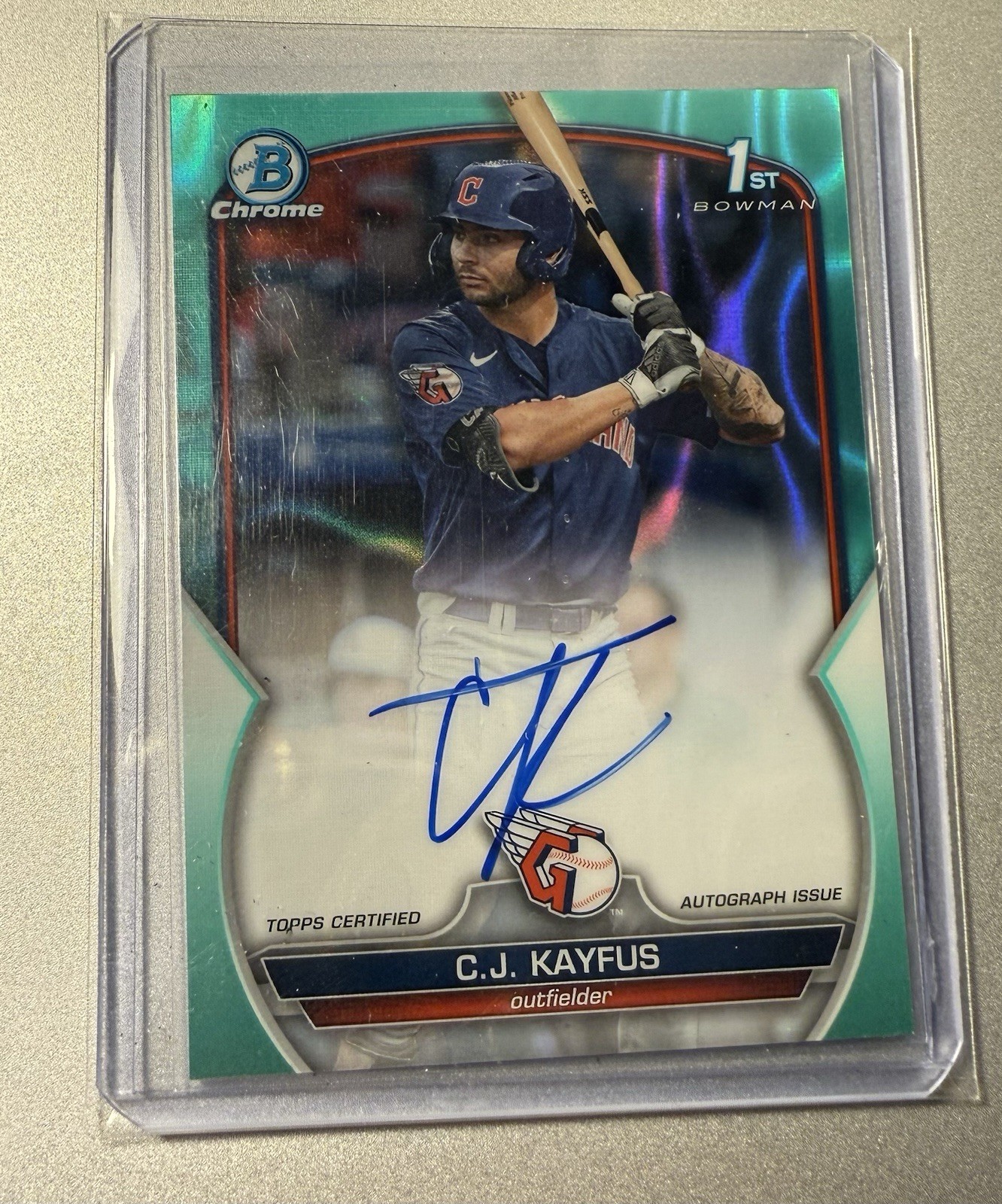 2023 Bowman Draft C.J. Kayfus Chrome Prospect Auto Aqua Lava /199 #CDA-CKA (RC)