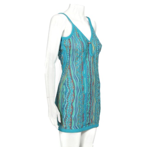 Coogi Aquatic Blue Knit Bodycon Mini Dress size M - 913 - Rare - Picture 4 of 8