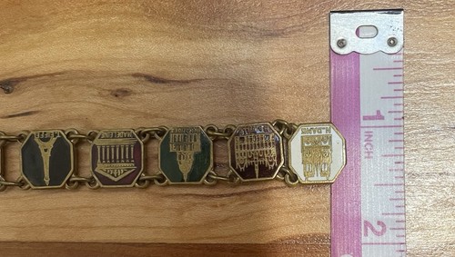 Pulsera Panel Vintage de París Francia Monumentos Catedrales 7" Excelente Estado - Imagen 2 de 8
