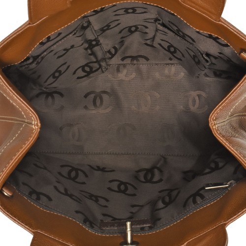 CHANEL Coco Mark Tote Bag Caviar Skin Brown Handbag Ladies - Picture 5 of 7