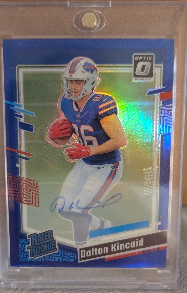 2023 Donruss Optic Dalton Kincaid Rated Rookie Blue Prizm On Card Auto SP #/99