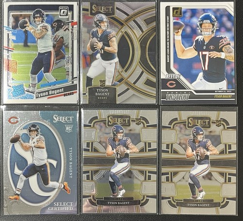 6 Karten Fußball Lot Tyson Bagent Chicago Bears QB Rookie RC, Insert, Optic & mehr
