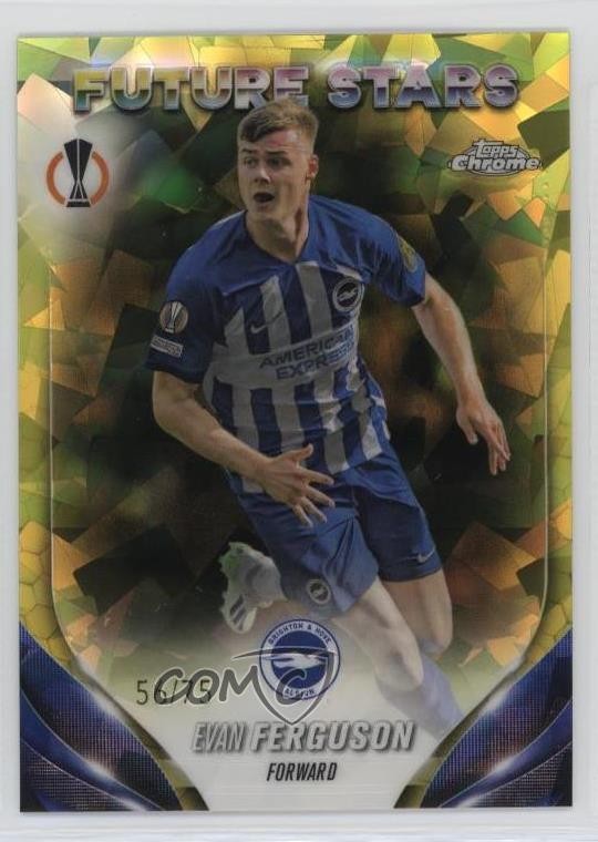 2023 Topps Chrome UEFA Sapphire Edition Future Stars Yellow 56/75 Evan Ferguson