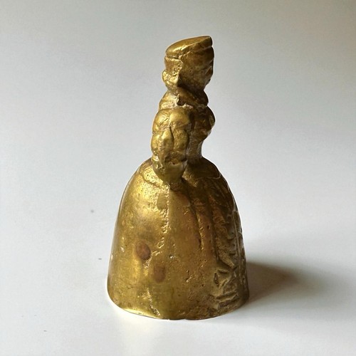 Antique 3" Queen Elizabeth I - Elizabethan Brass, Bronze Bell with Boot Clappers - Picture 3 of 4