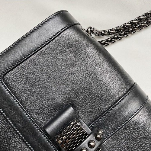 Christian Louboutin Sweet Charity Shoulder Bag Black Calf Leather Small Chain - Picture 10 of 20