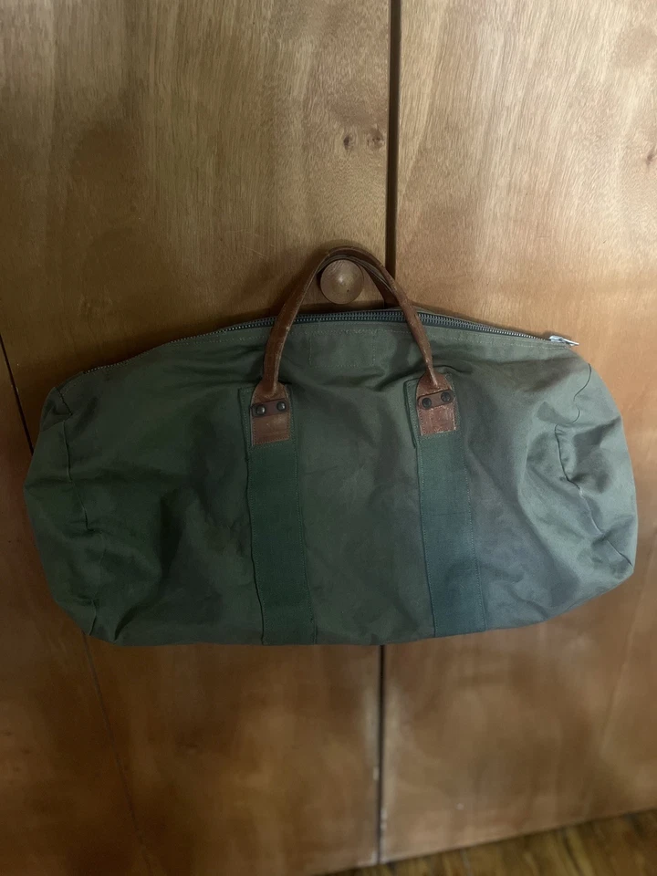 VTG Gokeys Medium 22” Canvas & Leather Duffle Bag Hunting Weekender Travel GC - Image 4 of 4