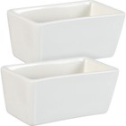2 Pcs Cafe Simple Flat Bottom Rectangular Sugar Jars Sugar Bowls