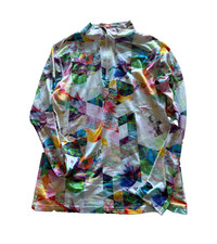 Obermeyer Women  s Base Layer Top M Multicolor Floral Geo Print 1/4 Zip Skiwear
