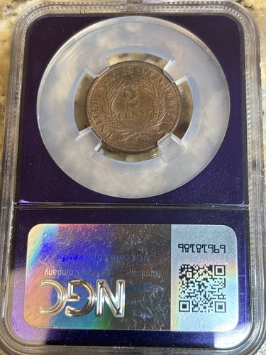 1865 Two cent pieces NGC MS-65 RB - Picture 2 of 2