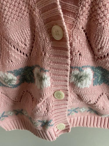 Vintage Eddie Bauer Strickjacke Damen S/P rosa Grannycore Cottagecore 90er Y2K Barbie - Bild 5 von 10