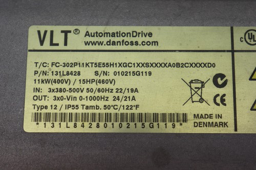 Danfoss FC-302P11KT5E55H1XGC1XXSXXXXA0B2CXXXXD0 Umrichter 131L8428 11KW Used - Bild 2 von 9