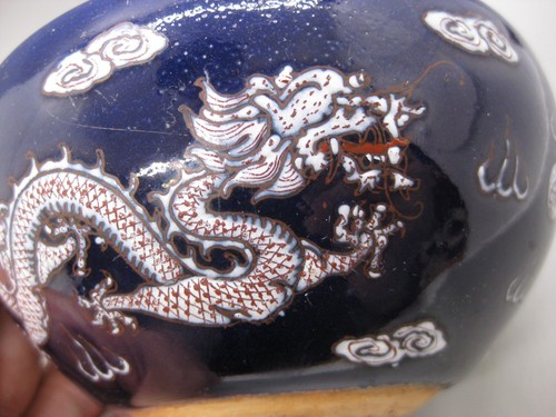 Fine Old Antique Chinese Porcelain Painted Enamel For Vietnam Dragon Bowl Pot - Picture 8 of 20
