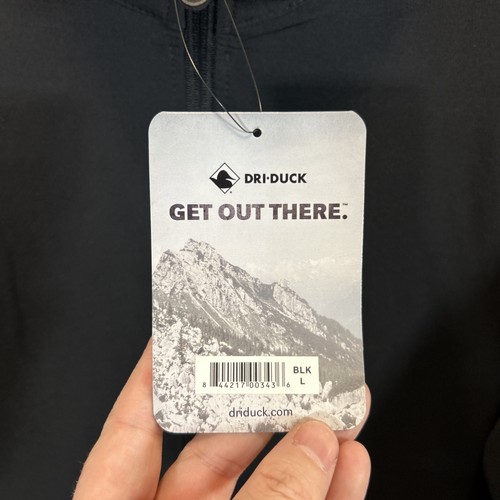 Dri Duck Jacke Herren L schwarz durchgehender Reißverschluss wasserabweisend verstaubar Kapuze Taschen Neu mit Etikett - Bild 3 von 11
