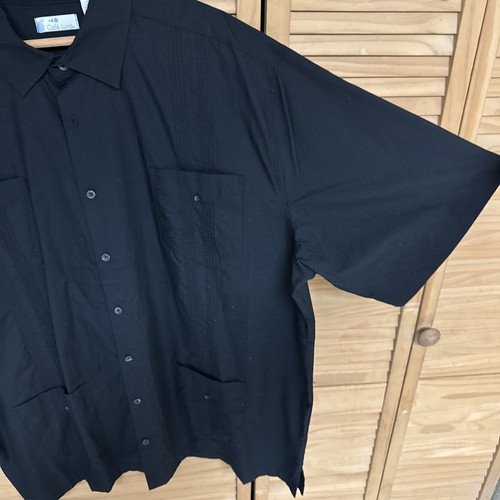 Cafe Luna Guayabera Button Down Black Size 2XL - Picture 4 of 4