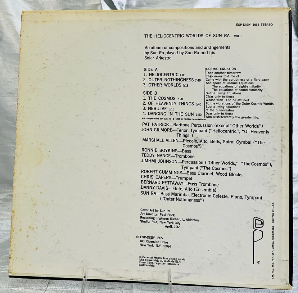 LP: Sun Ra – The Heliocentric Worlds Of Sun Ra, ESP-Disk’, Reissue, 180gram, 200 Foto 2 de 4