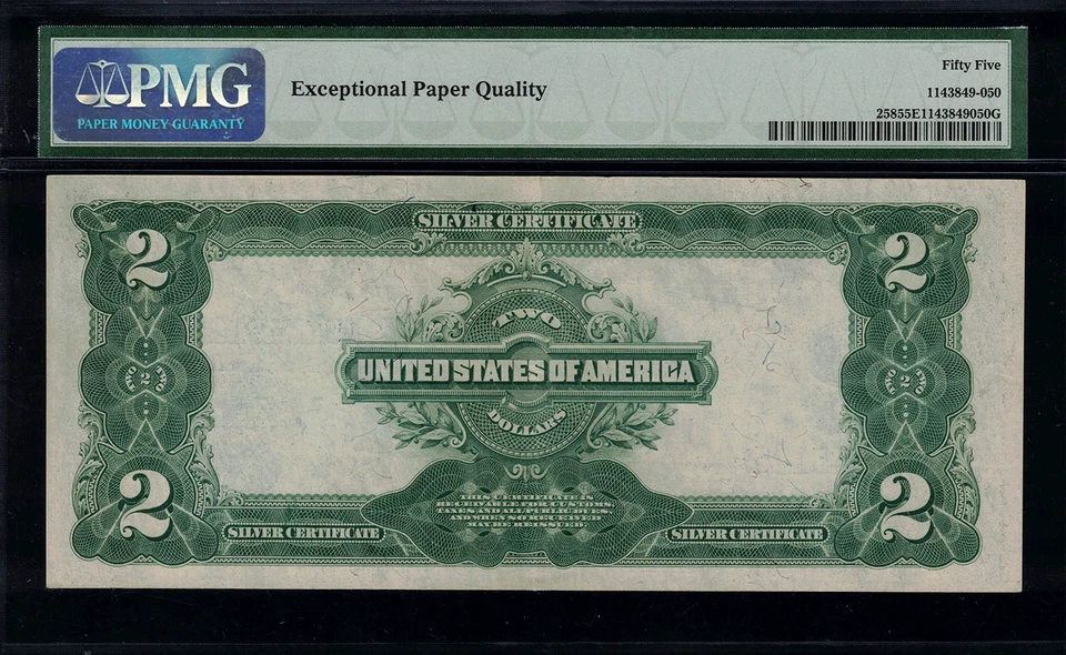 1899 $2 Silver Certificate FR-258 - Mini Porthole - Graded PMG 55 EPQ - Image 2 of 2