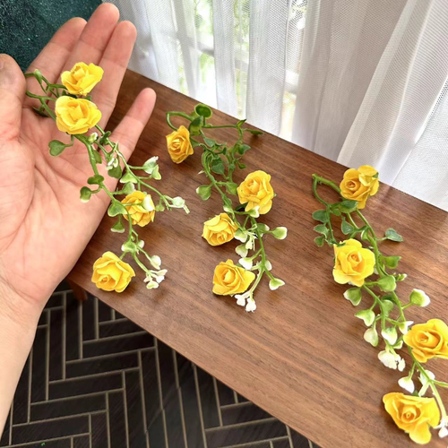 3PC 1:12 1/6 Scale Dollhouse Miniatures Kit Accessories Rose Flower Vine Plastic - Picture 5 of 10