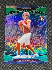 Jayden Daniels 2024 Prizm Green Fireworks Rookie #24 Washington Commanders