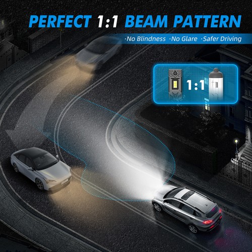 Bevinsee H11 LED Headlight Bulbs 20000LM 6000K High Low Beam Canbus Error Free - Picture 5 of 12