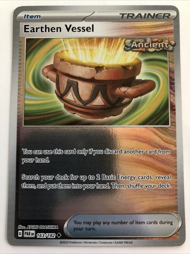 Pokémon TCG Paradox Rift Earthen Vessel Reverse Holofoil 163/182 NM
