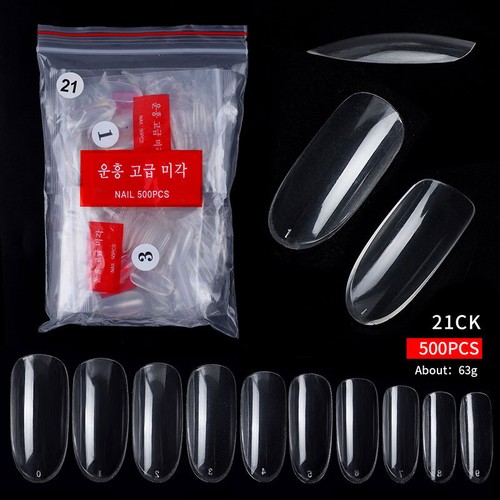 500x False Nail Tips Stiletto Coffin Oval Almond Square Nail Acrylic False Nails - Picture 23 of 42