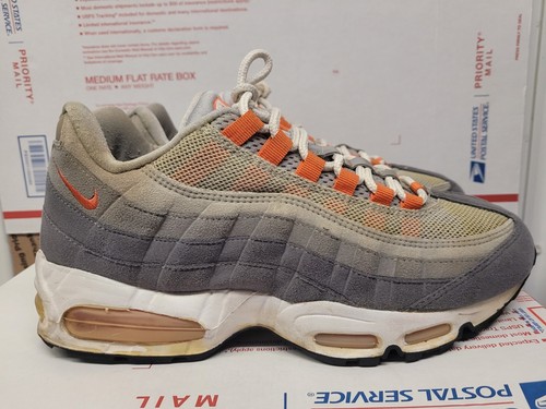 Nike Air Max 95 2005 Gray Orange Sz 8.5 609048-081 Graphite/Orange Used - Picture 3 of 12