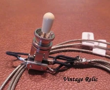 Wired Toggle Switch 3 way SHORT Switchcraft NICKEL USA fits Gibson 335 Epiphone