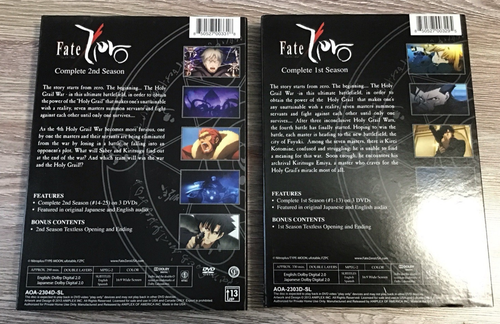 Fate Zero Complete Season 1 & 2 Aniplex Anime DVD Sets w/ Slipcovers 2013 - Picture 2 of 8