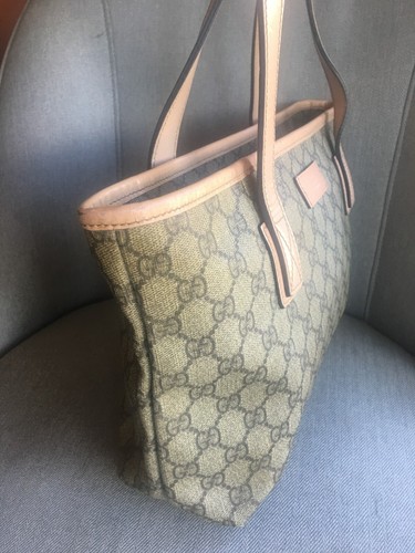 Bolso de Mano GUCCI 211138 002123 PVC GG Patrón Rosa Cuero Borde - Imagen 4 de 15