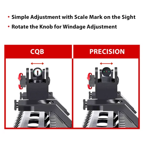 21mm Iron Sights 45 Grad Fiber Optics Offset Flip-Up Front and Rear Sights - Bild 9 von 15