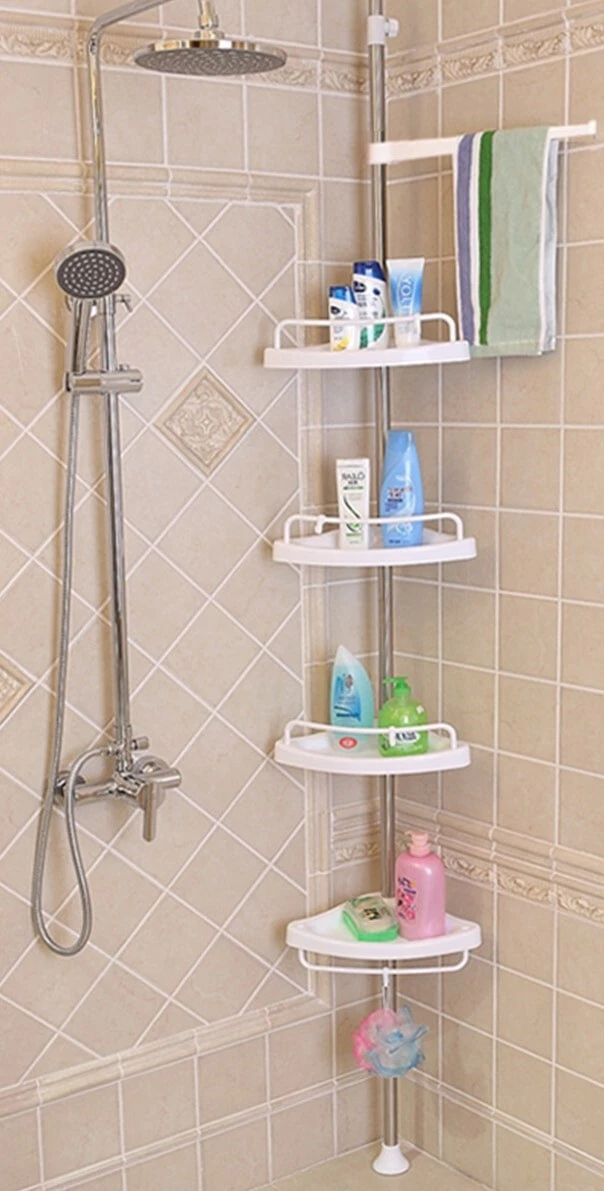 Washroom corner sales shelf