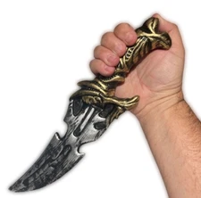 13" BATTLE KNIFE Pirate Fake Weapon Costume Toy Prop Silver Gold Dagger Ninja