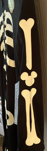 Disney Mickey Mouse Glow-in-the-Dark Skeleton Costume Kids Size 4 Hand Mitts NEW - Picture 12 of 23