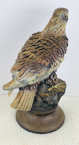 "Estatuilla de cerámica encaramada de águila calva de 12"" estatua de águila americana plumas intrincadas" - Imagen 5 de 13