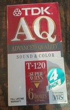 Blank New Sealed TDK Advanced Quality T-120 6 Hours VHS Tapes 4 Pack