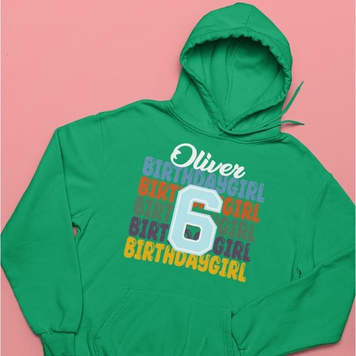 Personalised Birthday Girl Hoodie Your Name Birthday Age Party Friendship Gifts - Picture 20 of 24
