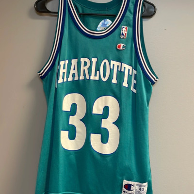 Vintage Champion Charlotte Hornets Alonzo Mourning Jersey | eBay