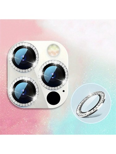 Silber Glitzer Kamera Linse Schutz für iPhone 15 14 13 12 11 Pro Max Plus Modus - Bild 6 von 47