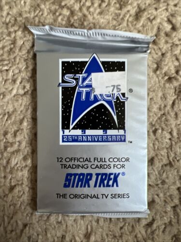 1991 Star Trek The Original Series 25th Anniversary 12 Card Wax Packs Unopened  - Picture 1 of 2