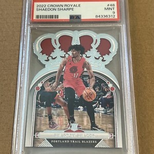 2022-23 Panini Crown Royale Shaedon Sharpe RC #48 PSA 9 MINT Rookie Die-Cut
