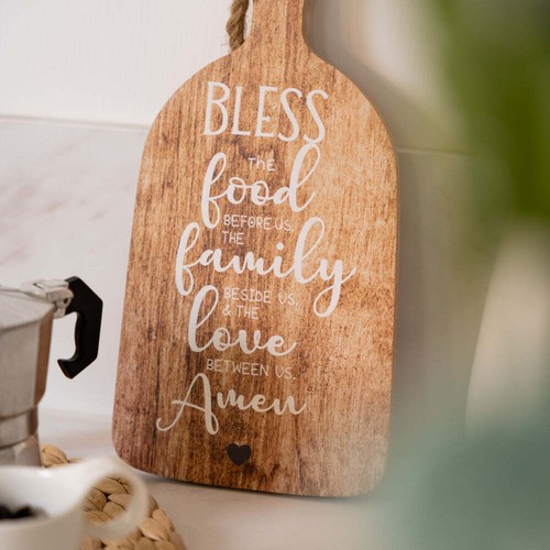 Tagliere Rettangolare in legno Decorazione cucina arredo appendino scritta - Foto 7 di 8