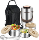 Ssawcasa Thermos for Hot Food, 3 Layered Stackable 67Oz Insulated Lunch Box, Lar