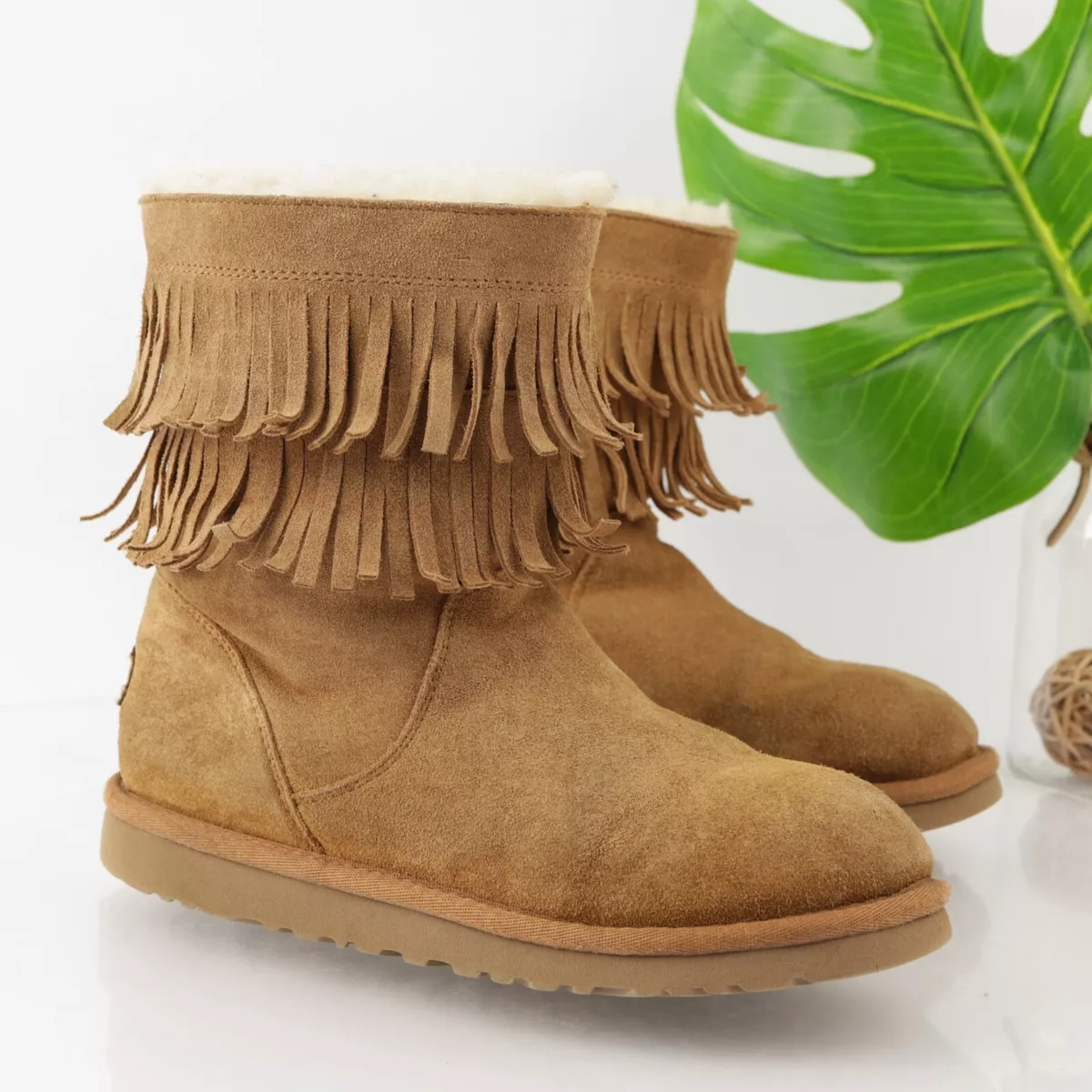 Ugg ankle boots with fringe 2025