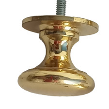 10 Polished Solid Brass KNOB  Back Plate 1.25" Std Drawer Cabinet Door Pulls