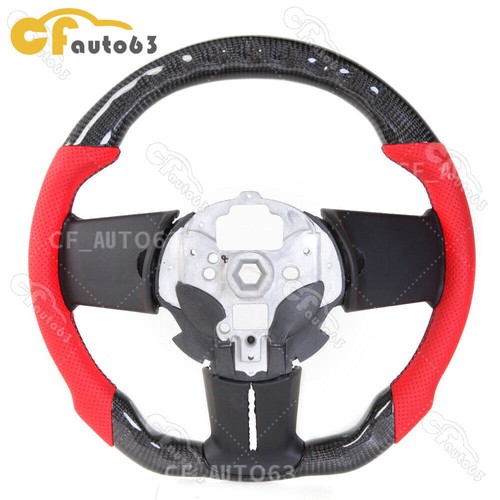 Real Carbon Fiber LED Steering Wheel Red Leather Fits 2010-2014 Ford Mustang - Bild 2 von 8