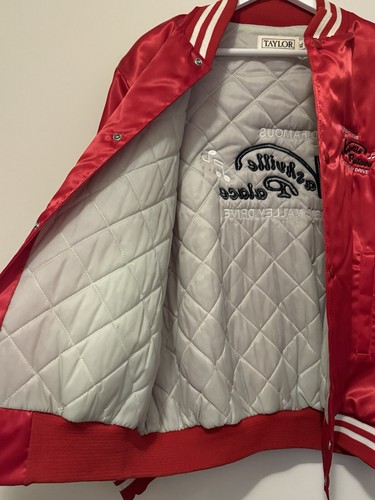 Vintage Nashville Palace Satin Bomber XL Red, Taylor VTG Retro Western, Quilted - Picture 9 of 17