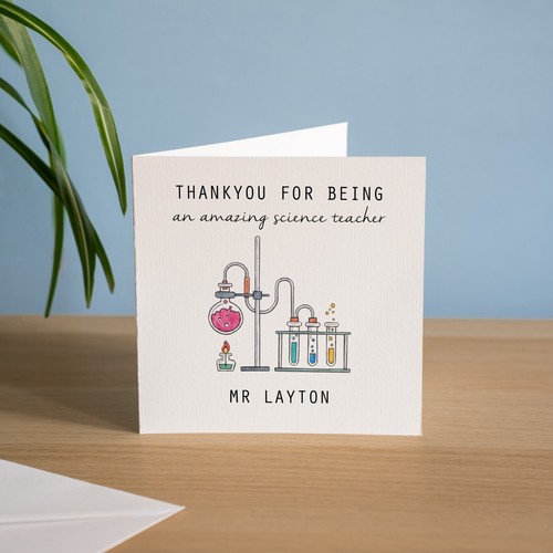 Personalised Science Teacher Thank You Card Handmade Gifts For Chemistry Tutor - Picture 1 of 3