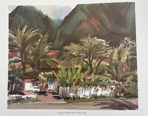 4 Vtg Watercolor Prints - Lahaina - Maui by Vern Tremewen - 1976 - Picture 3 of 9