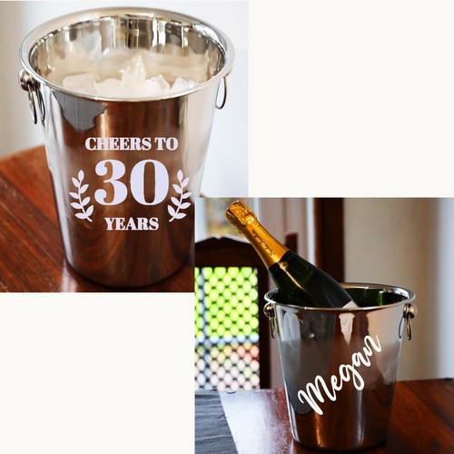 Ice Bucket Personalised With Name Champagne Cooler & Glass | 30th Birthday Party - Picture 6 of 12