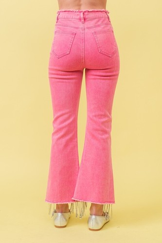 Rhinestone Fringe Jeans with Frayed Waist - Picture 16 of 18